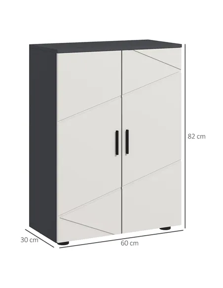 kleankin Small Bathroom Cabinet, Bathroom Storage Cabinet with 2-Doors Cupboard, 2 Adjustable Shelves and Soft Close Mechanism, 