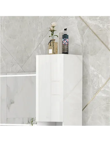 kleankin Freestanding Bathroom Cabinet, High Gloss Storage Cabinet with Doors and Adjustable Shelves, 30 x 30 x 181.5 cm, White