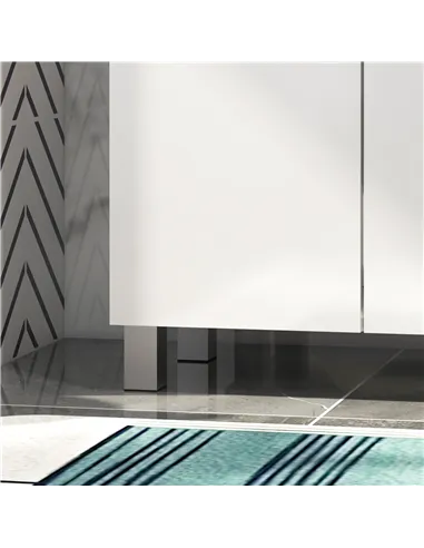 kleankin Freestanding Bathroom Cabinet, High Gloss Storage Cabinet with Doors and Adjustable Shelf, 60 x 30 x 80 cm, White