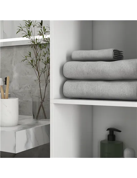 kleankin Multi-Storage Slim Bathroom Cabinet - High Gloss White