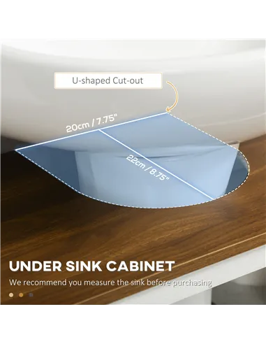 kleankin 2 Piece Bathroom Furniture Set, Tall Bathroom Cabinet with Adjustable Shelves, Under Sink Cabinet with Cupboard and Ope