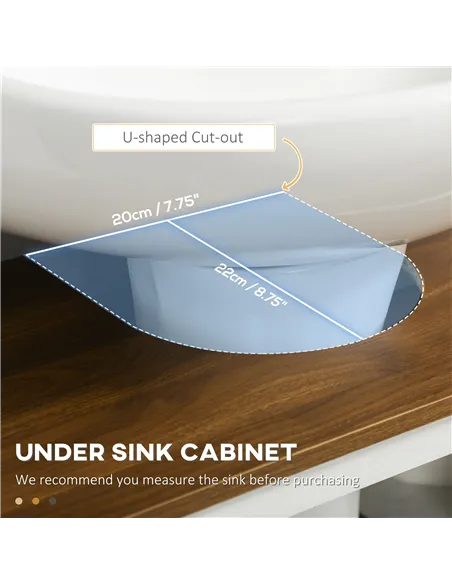 kleankin 2 Piece Bathroom Furniture Set, Tall Bathroom Cabinet with Adjustable Shelves, Under Sink Cabinet with Cupboard and Ope