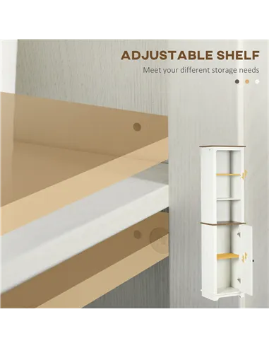 kleankin 2 Piece Bathroom Furniture Set, Tall Bathroom Cabinet with Adjustable Shelves, Under Sink Cabinet with Cupboard and Ope