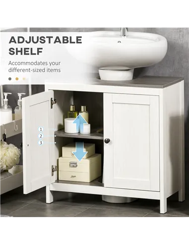 kleankin Bathroom Furniture Set with Adjustable Shelves, 6-Tier Tall Bathroom Storage Cabinet, Floor Cabinet with Drawer, Under 