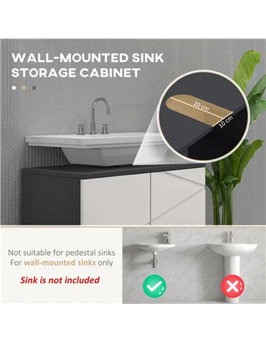 kleankin 5-Piece Bathroom Furniture Set, Bathroom Storage Cabinet with Doors and Shelves, Tall and Small Floor Cabinets, Wall-mo