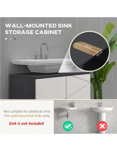 kleankin 5-Piece Bathroom Furniture Set, Bathroom Storage Cabinet with Doors and Shelves, Tall and Small Floor Cabinets, Wall-mo