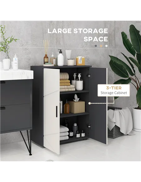 kleankin 5-Piece Bathroom Furniture Set, Bathroom Storage Cabinet with Doors and Shelves, Tall and Small Floor Cabinets, Wall-mo