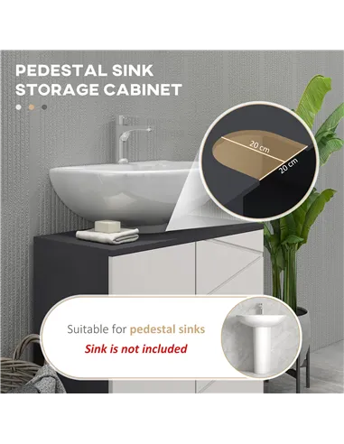 kleankin 5-Piece Bathroom Furniture Set, Bathroom Storage Cabinet with Doors and Shelves, Tall and Small Floor Cabinets, Wall-mo