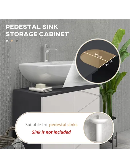 kleankin 5-Piece Bathroom Furniture Set, Bathroom Storage Cabinet with Doors and Shelves, Tall and Small Floor Cabinets, Wall-mo