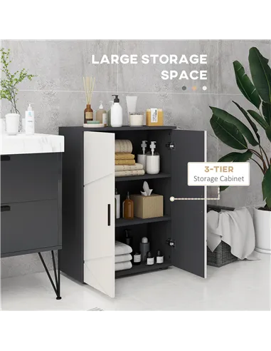 kleankin 5-Piece Bathroom Furniture Set, Bathroom Storage Cabinet with Doors and Shelves, Tall and Small Floor Cabinets, Wall-mo