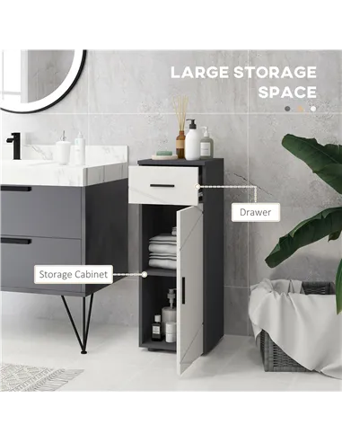 kleankin 5-Piece Bathroom Furniture Set, Bathroom Storage Cabinet with Doors and Shelves, Tall and Small Floor Cabinets, Wall-mo