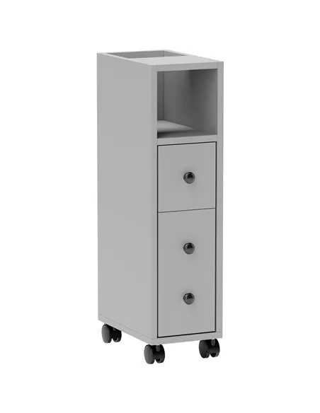 kleankin Slimline Bathroom Storage Cabinet - Grey