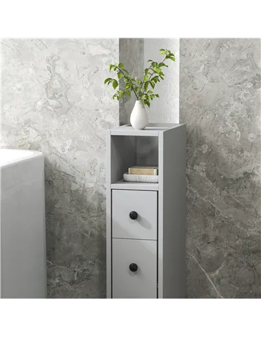 kleankin Slimline Bathroom Storage Cabinet - Grey