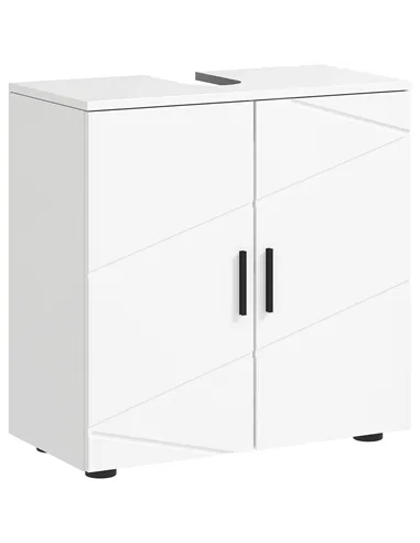kleankin Under Sink Cabinet with Shelf - White