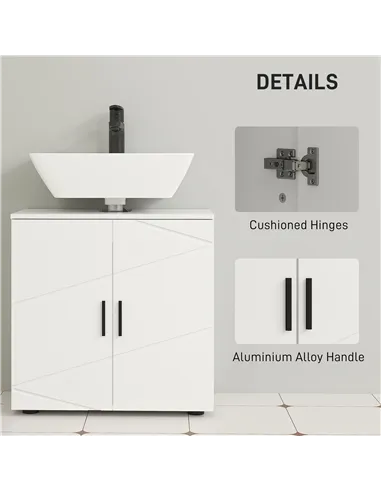 kleankin Under Sink Cabinet with Shelf - White
