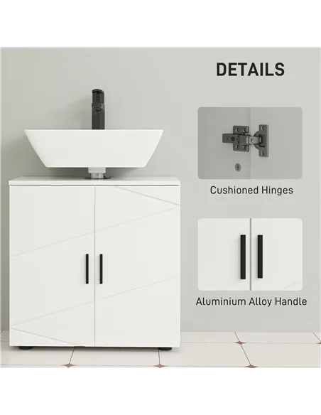 kleankin Under Sink Cabinet with Shelf - White
