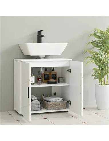 kleankin Under Sink Cabinet with Shelf - White