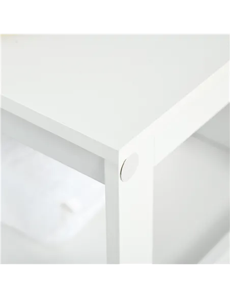 kleankin Bathroom Storage Unit Cabinet with Open Storage Shelf, Freestanding Floor Cabinet Organizer with 2 Doors for Living Roo