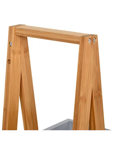 kleankin Bathroom Storage Shelves, 3-Tier Slim Shelving Unit, Freestanding Bamboo Shelf Unit, A Frame Space Saver Toilet Rack, N