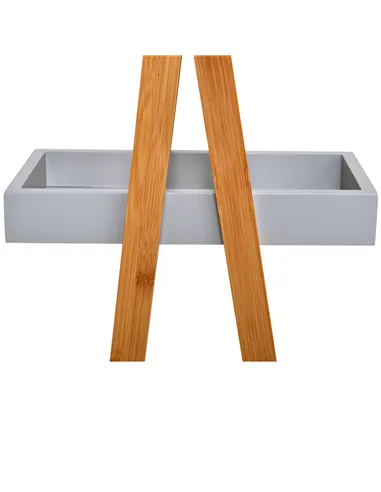 kleankin Bathroom Storage Shelves, 3-Tier Slim Shelving Unit, Freestanding Bamboo Shelf Unit, A Frame Space Saver Toilet Rack, N