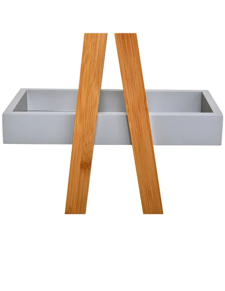 kleankin Bathroom Storage Shelves, 3-Tier Slim Shelving Unit, Freestanding Bamboo Shelf Unit, A Frame Space Saver Toilet Rack, N