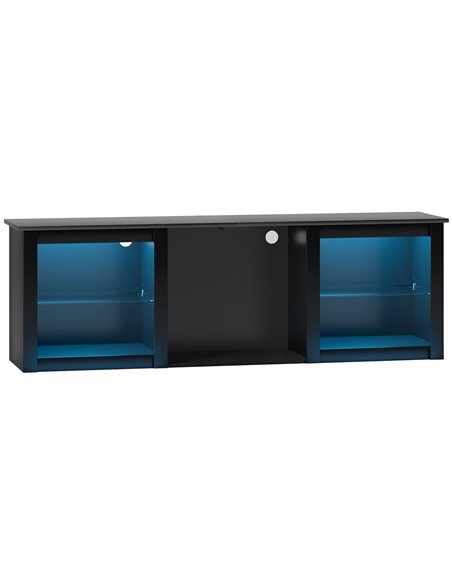 HOMCOM 65" TV Stand, with LED Lights and Storage - Black