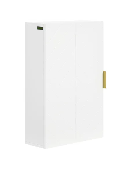 kleankin Bathroom Wall Cabinet, Over Toilet Storage Cupboard with Adjustable Shelves for Hallway, Living Room, White