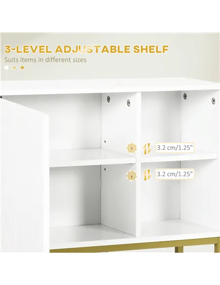 kleankin Bathroom Wall Cabinet, Over Toilet Storage Cabinet with Door and Storage Shelves for Hallway, Living Room, White