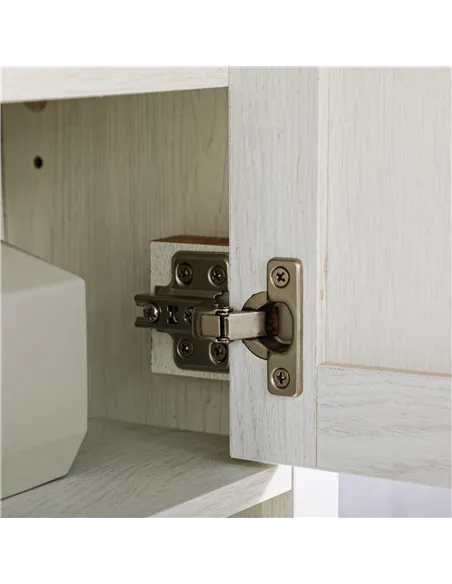 kleankin On-Wall Farmhouse Bathroom Storage Cabinet - White