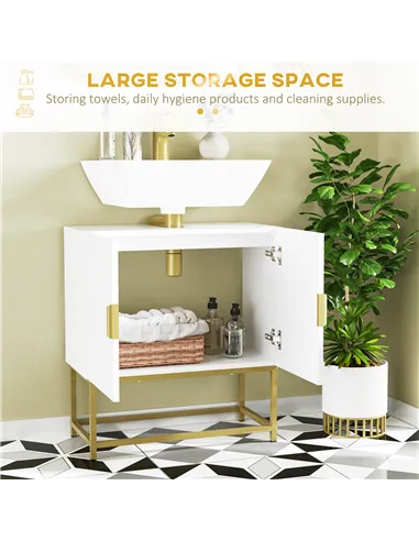 kleankin 4 Piece Bathroom Furniture Set, Freestanding Tall Bathroom Cabinet, Under Sink Storage Cabinet, 2 Wall Mounted Cabinets