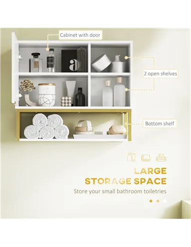 kleankin 4 Piece Bathroom Furniture Set, Freestanding Tall Bathroom Cabinet, Under Sink Storage Cabinet, 2 Wall Mounted Cabinets