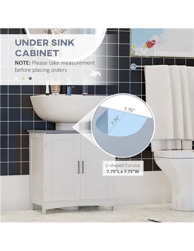 kleankin Bathroom Furniture Set with Adjustable Shelves, Tall Bathroom Storage Cabinet with Open Shelves, Bathroom Floor Cabinet