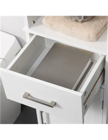 kleankin Bathroom Furniture Set with Adjustable Shelves, Tall Bathroom Storage Cabinet with Open Shelves, Bathroom Floor Cabinet