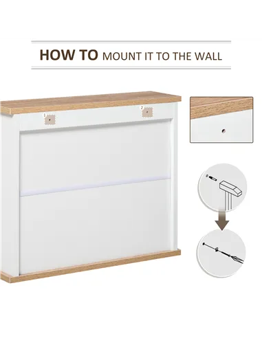 kleankin Bathroom Furniture Set, Mirror Cabinet Wall Mounted with Adjustable Shelf, Bathroom Sink Cabinet with Storage, White an