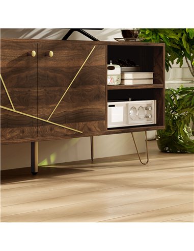 HOMCOM TV Stand Cabinet for up to 60 Inch TV, Modern 130cm TV Unit with Adjustable Shelves and Hairpin Legs, Double Door TV Cabi