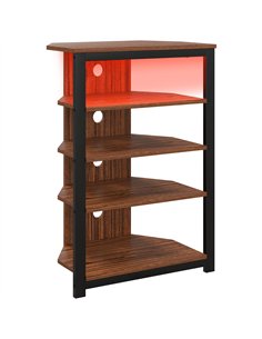 HOMCOM 4-Tier Corner TV Stand with Storage, LED Lights, Cable Management, Small TV Unit Entertainment Centre for TVs up to 29", 