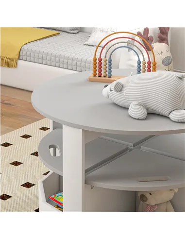 AIYAPLAY Five-Piece Kids Table and Chairs Set with Storage, for Ages 3-8 Years, Grey