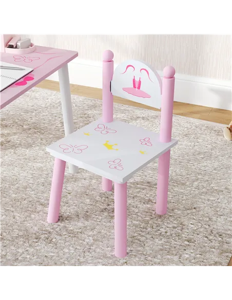 AIYAPLAY Princess-Designed Kids Table and Chairs Set for Activity, Art, Drawing, Toddler Table and Chairs Set for Playroom