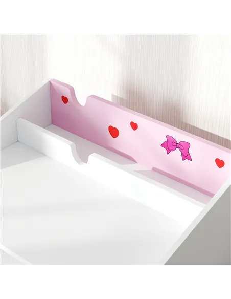 AIYAPLAY Children Study Table and Chair, Kids Desk and Chair Set with Storage, Pull-Out Drawer, for Ages 3-6 Years, Pink