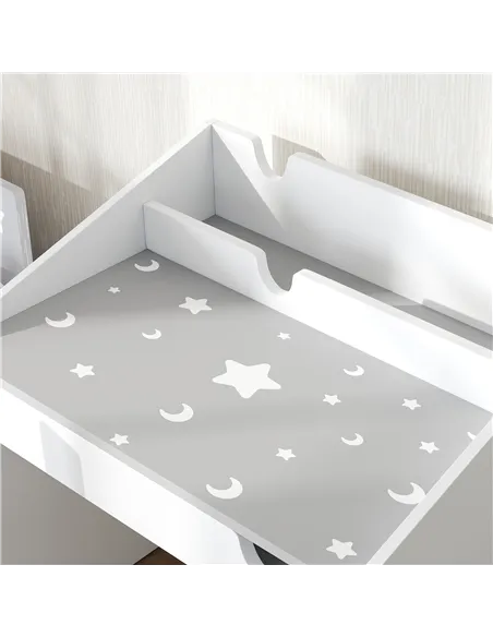 AIYAPLAY Children Study Table and Chair, Kids Desk and Chair Set with Storage, Pull-Out Drawer, for Ages 3-6 Years, Grey