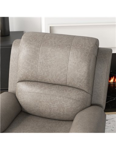 HOMCOM Recliner Chair, Microfibre Reclining Chair with Adjustable Leg Rest, Cup Holders, Recliner Armchair for Home Living Room,