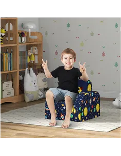 AIYAPLAY Foldable Toddler Chair Soft Snuggle Sponge Filled for Bedroom Playroom, Aged 18 Months to 3 Years - Dark Blue 2