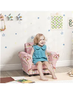 AIYAPLAY 2 Piece Kids Sofa Set with Unicorn Design, Wooden Frame, for 1.5-3 Years Old, Pink 2
