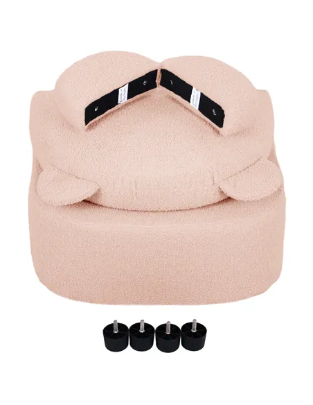 AIYAPLAY Kids Armchair, Bear Shaped Toddler Chair for Bedroom Playroom Living Room, Aged 18 Months to 3 Years - Pink