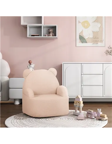 AIYAPLAY Kids Armchair, Bear Shaped Toddler Chair for Bedroom Playroom Living Room, Aged 18 Months to 3 Years - Pink