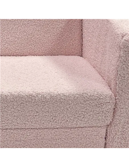 AIYAPLAY 2 in 1 Kids Armchair, Foldable Recliner for 1.5-3 Years Old, Pink