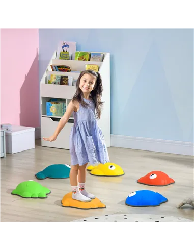 AIYAPLAY 6 Pcs Balance Stepping Stones Kids for Sensory with Non-slip Edge, Stackable Outdoor Indoor Obstacle Course