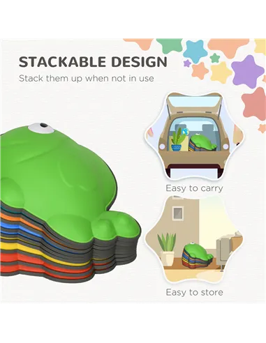 AIYAPLAY 9 Pcs Balance Stepping Stones Kids for Sensory with Non-slip Edge, Stackable Outdoor Indoor Obstacle Course