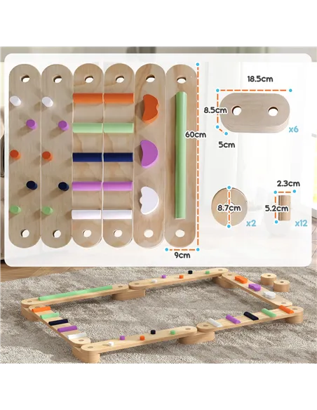 AIYAPLAY Wooden Balance Beam for Kids, Balance, Coordination, Agility