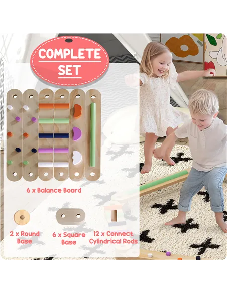 AIYAPLAY Wooden Balance Beam for Kids, Balance, Coordination, Agility